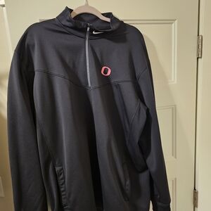 Nike Men's Black Performance Jacket with Pink Accentpink  Oregon Ducks